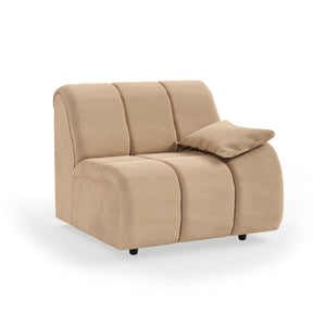 HKliving Wave bank right low arm Royal Velvet Cream