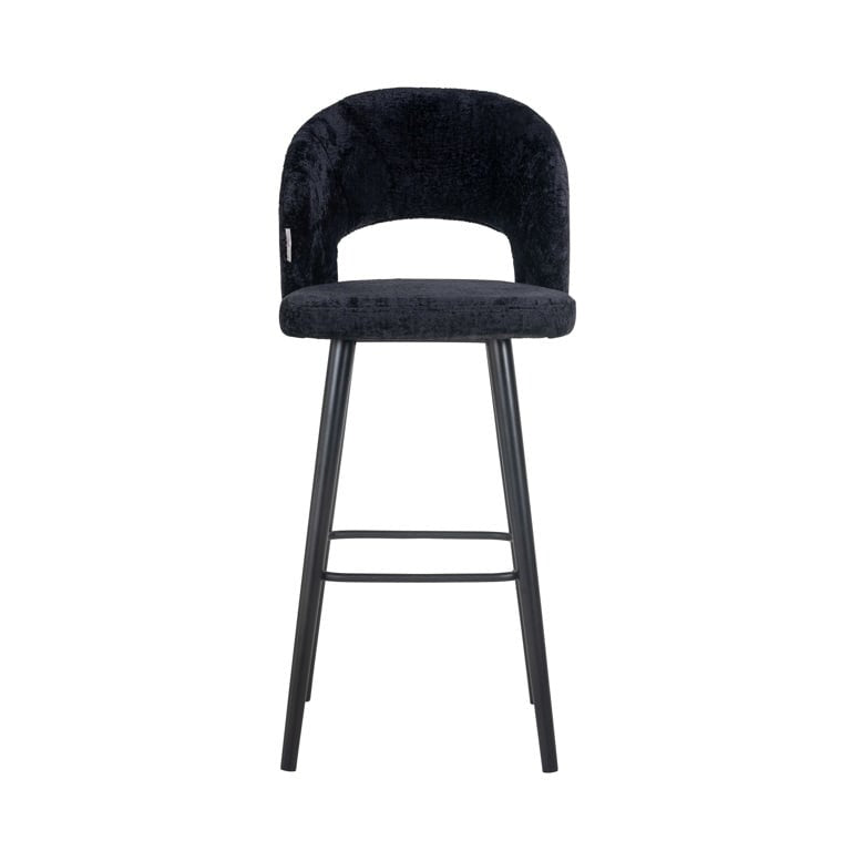 Richmond Savoy barkruk H82 chenille Black