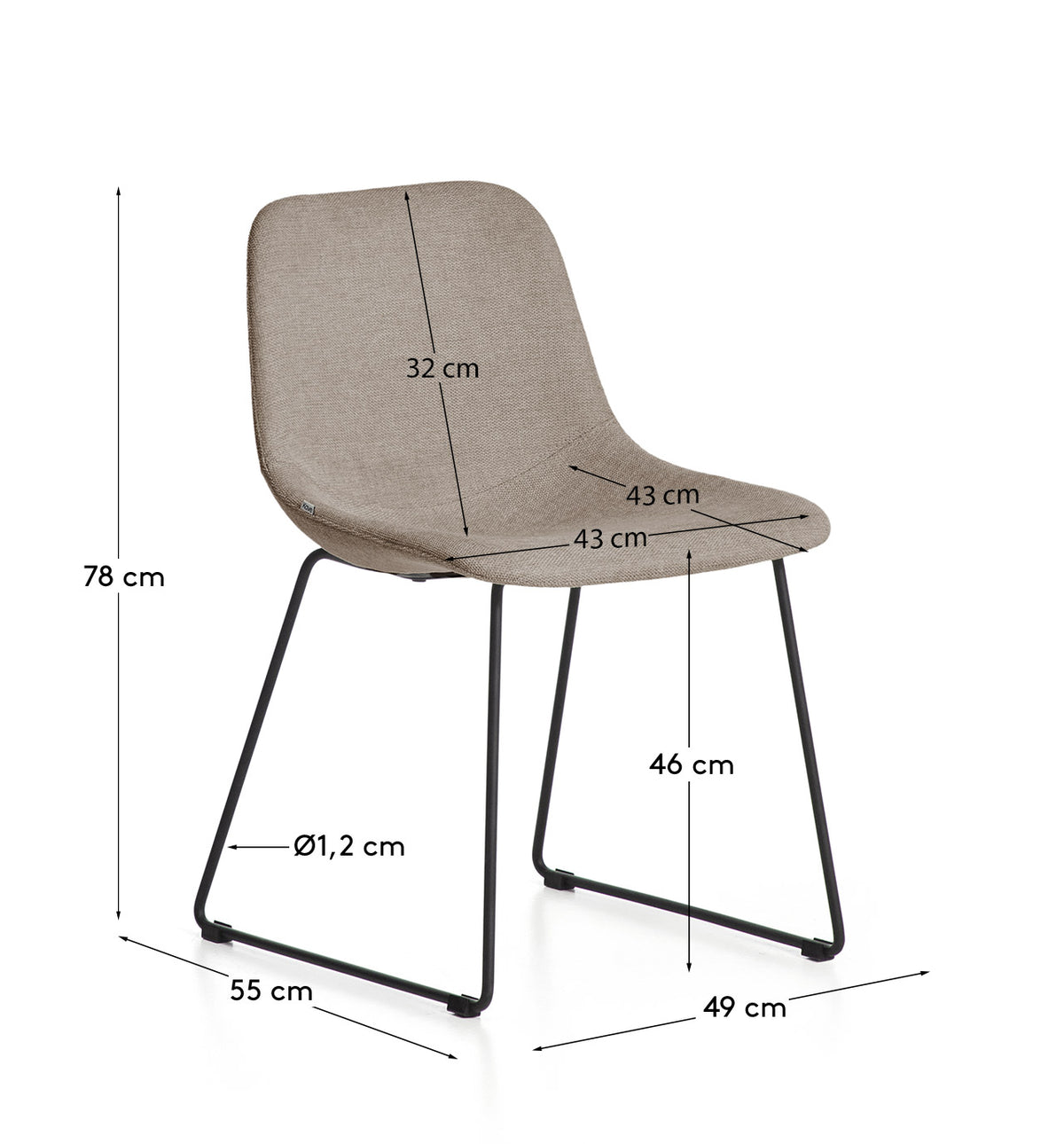 Kave Home Zahara eetkamerstoel chenille Brown