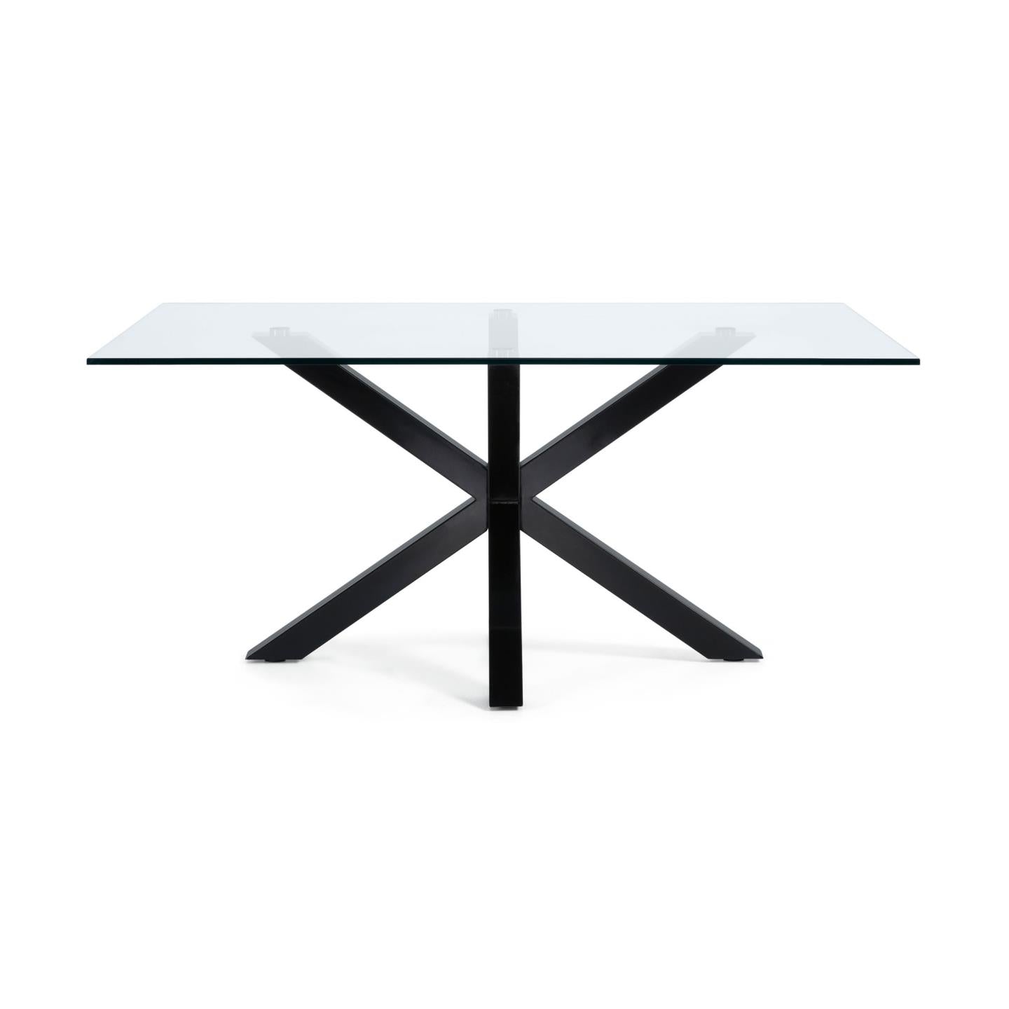 Kave Home Argo eettafel rechthoek 160x90 cm Clear/Black