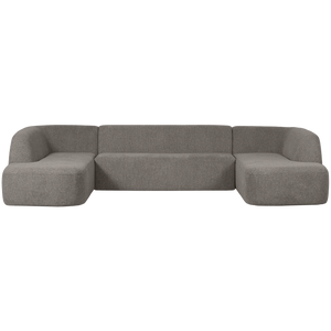 WOOOD Sloping U-vorm bank Grijs Melange
