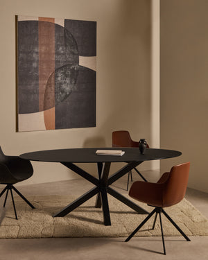 Kave Home Argo eettafel ovaal 200x100 cm Black/Black
