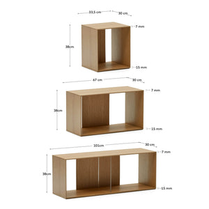 Kave Home Litto kast 9 modulaire planken eiken