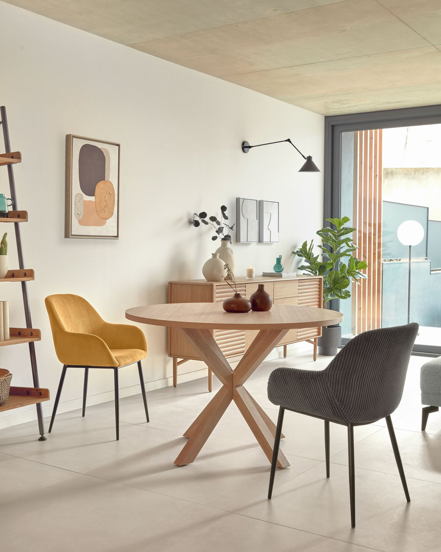 Kave Home Argo eettafel rond Ø120 cm Natural/Natural