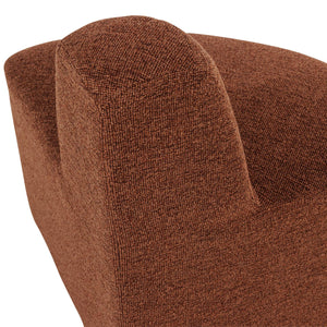 WOOOD Mojo Base eetbank hoek rond rugleuning bouclé Roestbruin
