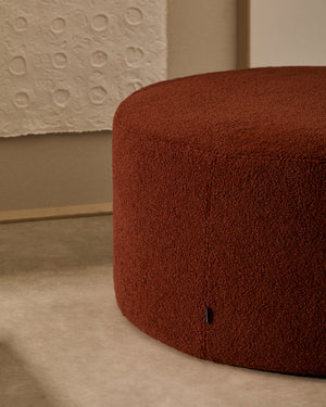 Kave Home Kaeli poef Ø90 cm bouclé Terracotta