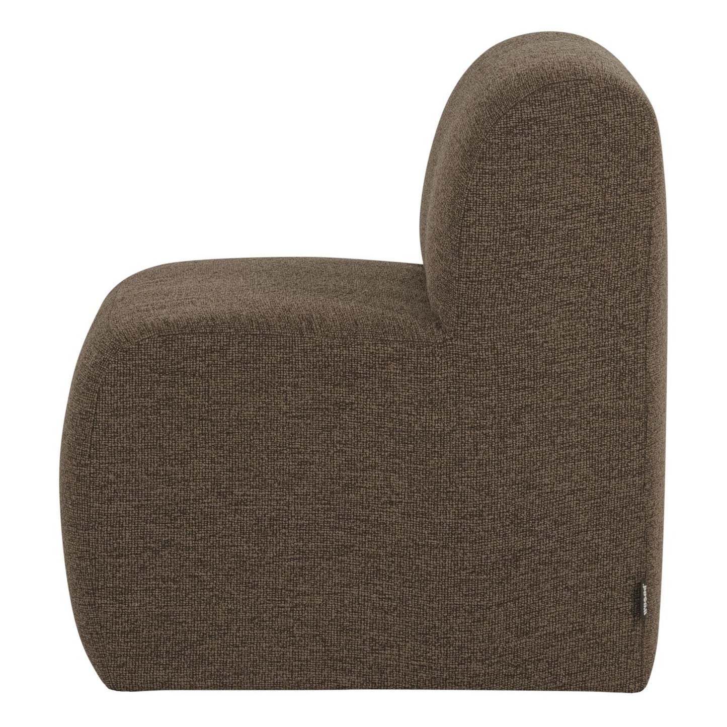 WOOOD Mojo Base eetkamerbank 84 cm met rugleuning bouclé Bruin