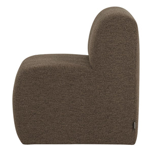 WOOOD Mojo Base eetkamerbank 84 cm met rugleuning bouclé Bruin