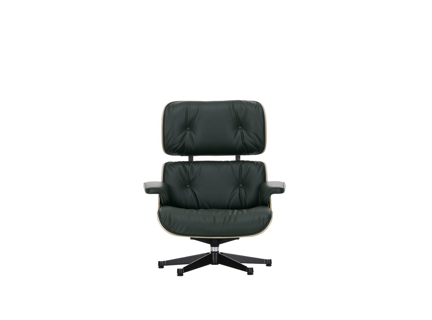 Vitra Eames Loungechair met ottoman Premium Leder Jade noten naturel