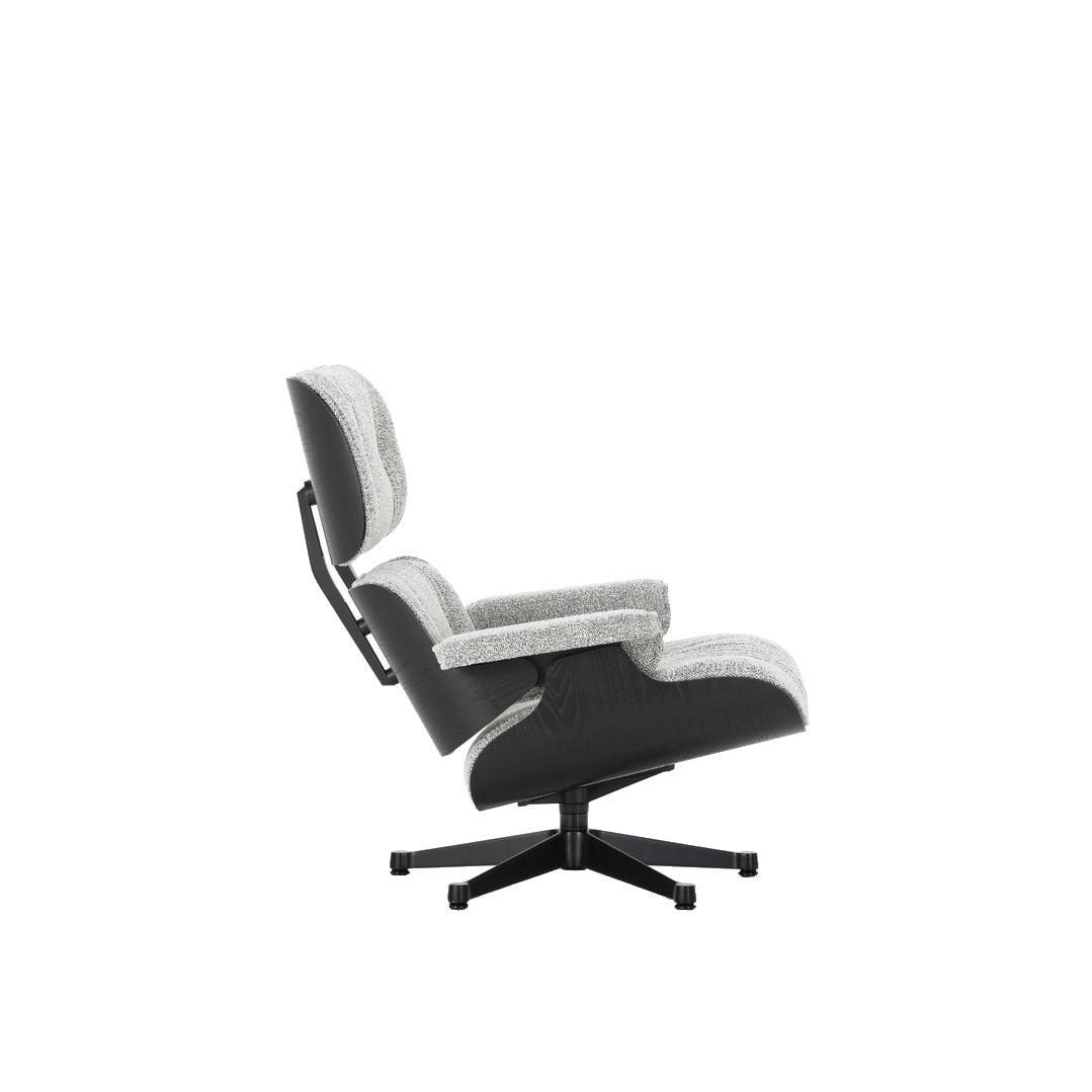 Vitra Eames Loungechair Nubia Salt'n Pepper kastanje zwart