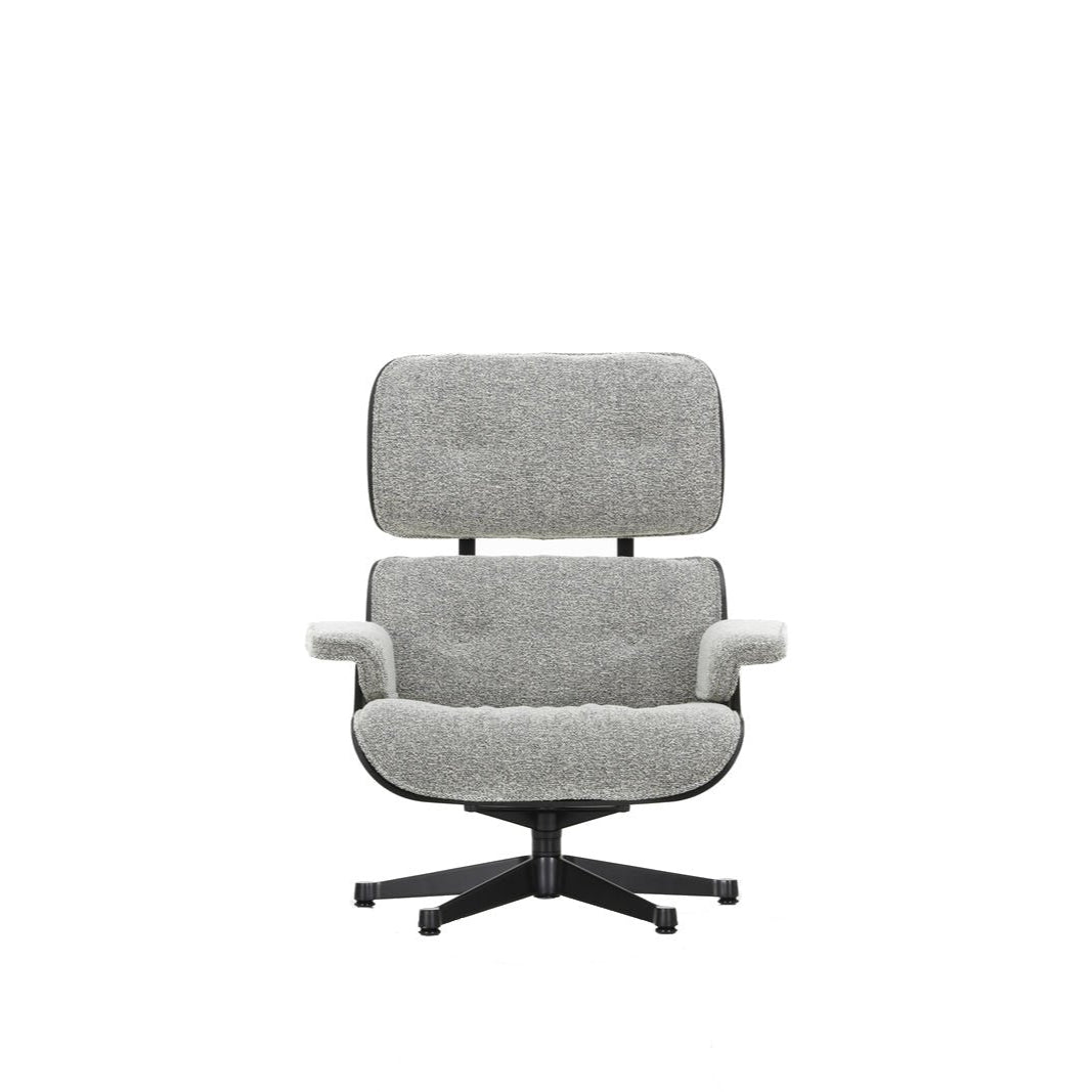 Vitra Eames Loungechair Nubia Salt'n Pepper kastanje zwart