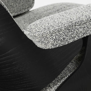 Vitra Eames Loungechair Nubia Salt'n Pepper kastanje zwart