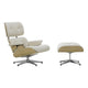 Vitra Eames Loungechair met ottoman Nubia Cream/Pearl kastanje naturel