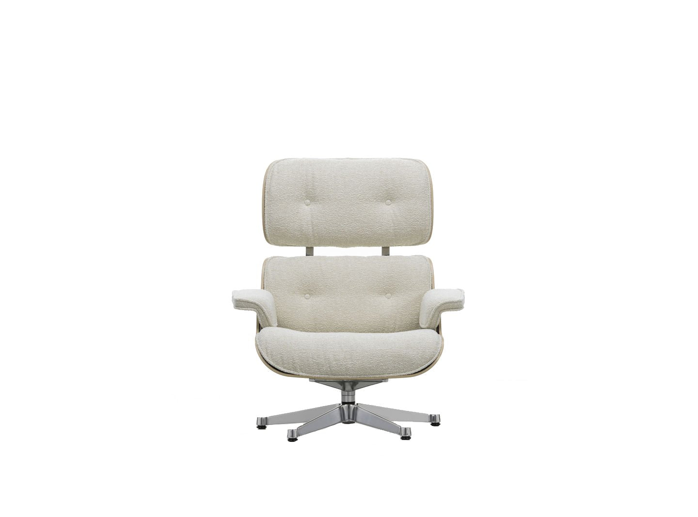 Vitra Eames Loungechair met ottoman Nubia Cream/Pearl kastanje naturel