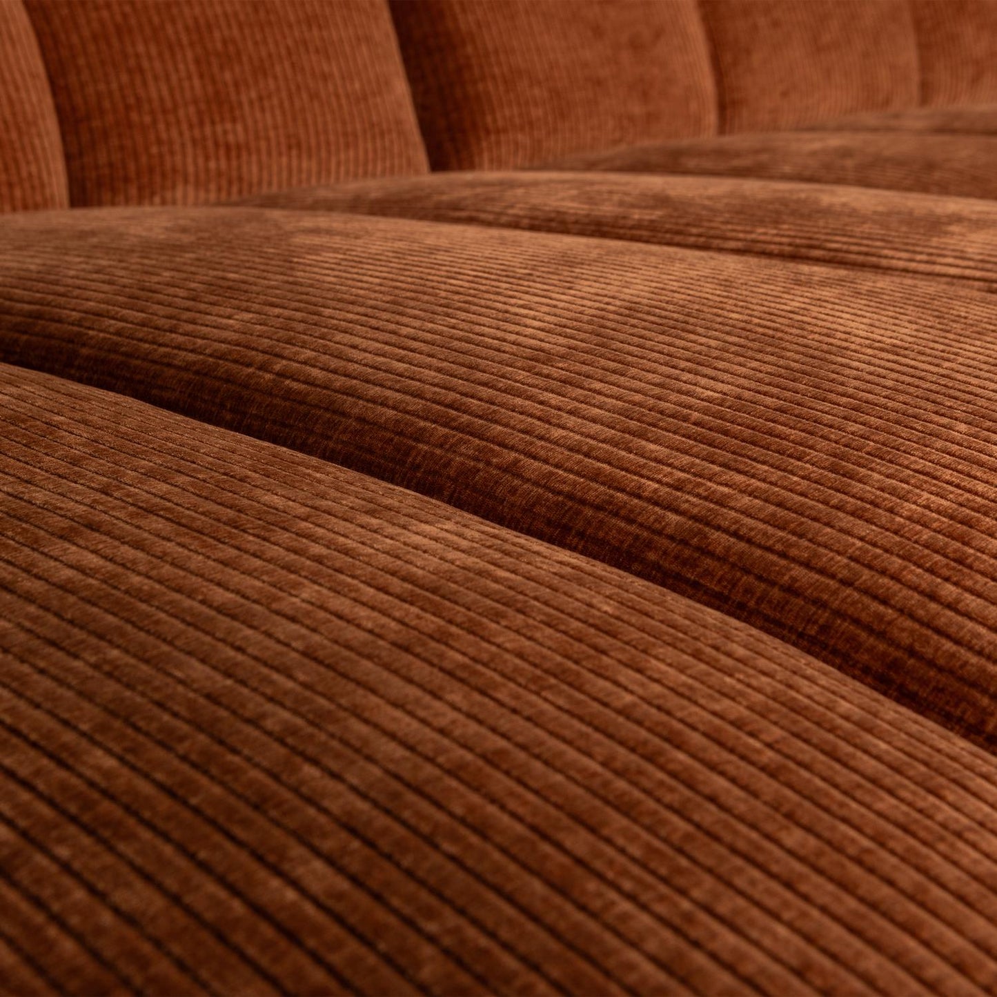 WOOOD Mojo chaise longue bank links ribstof Roestbruin