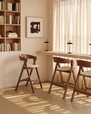 Kave Home Godia barkruk H65 chenille Grey/Brown
