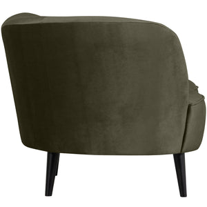 WOOOD Sara lounge fauteuil links velvet Warm Groen