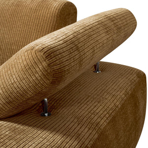 WOOOD Mojo chaise longue bank arm rechts ribstof Honinggeel