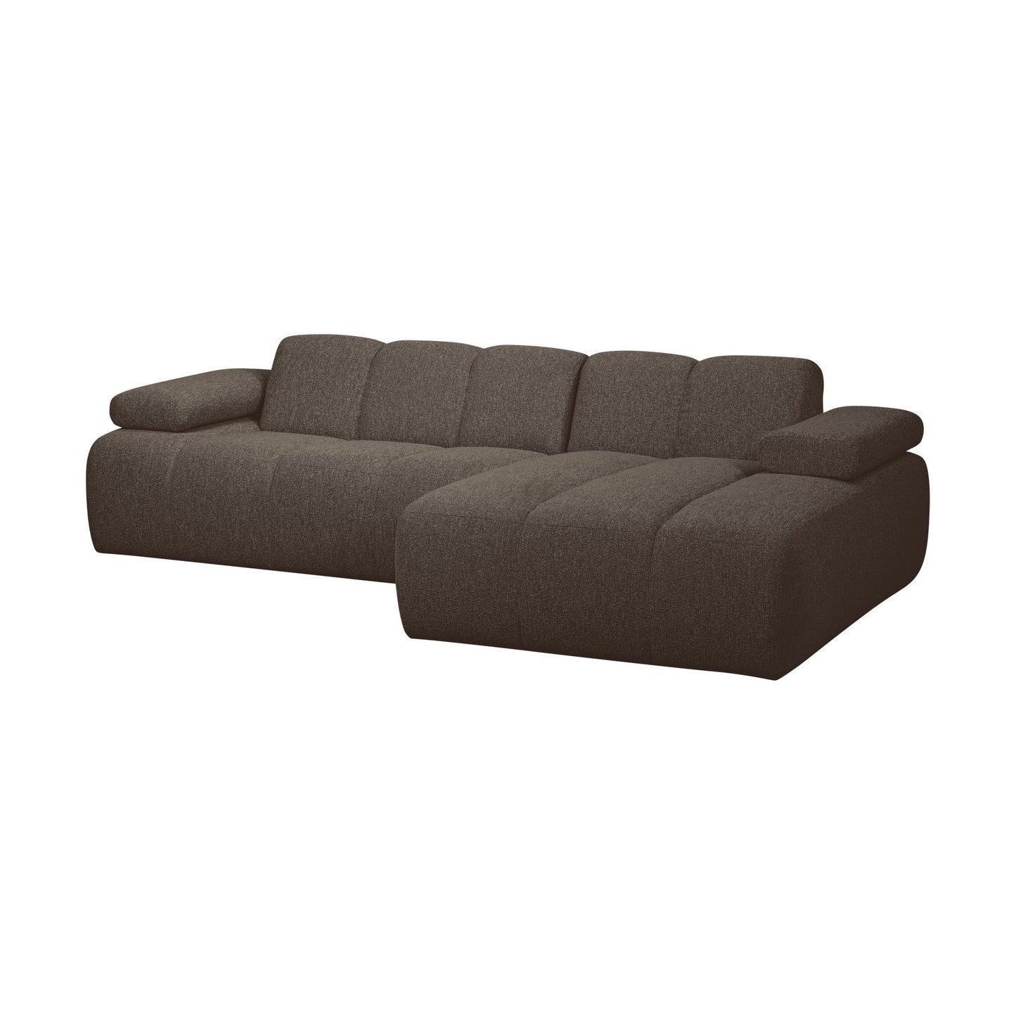 WOOOD Mojo chaise longue bank rechts bouclé Bruin Melange