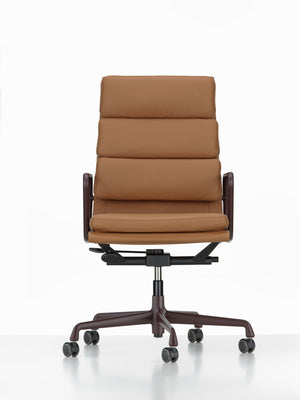 Vitra Soft Pad EA 219 bureaustoel draaibaar Leather Premium Cognac