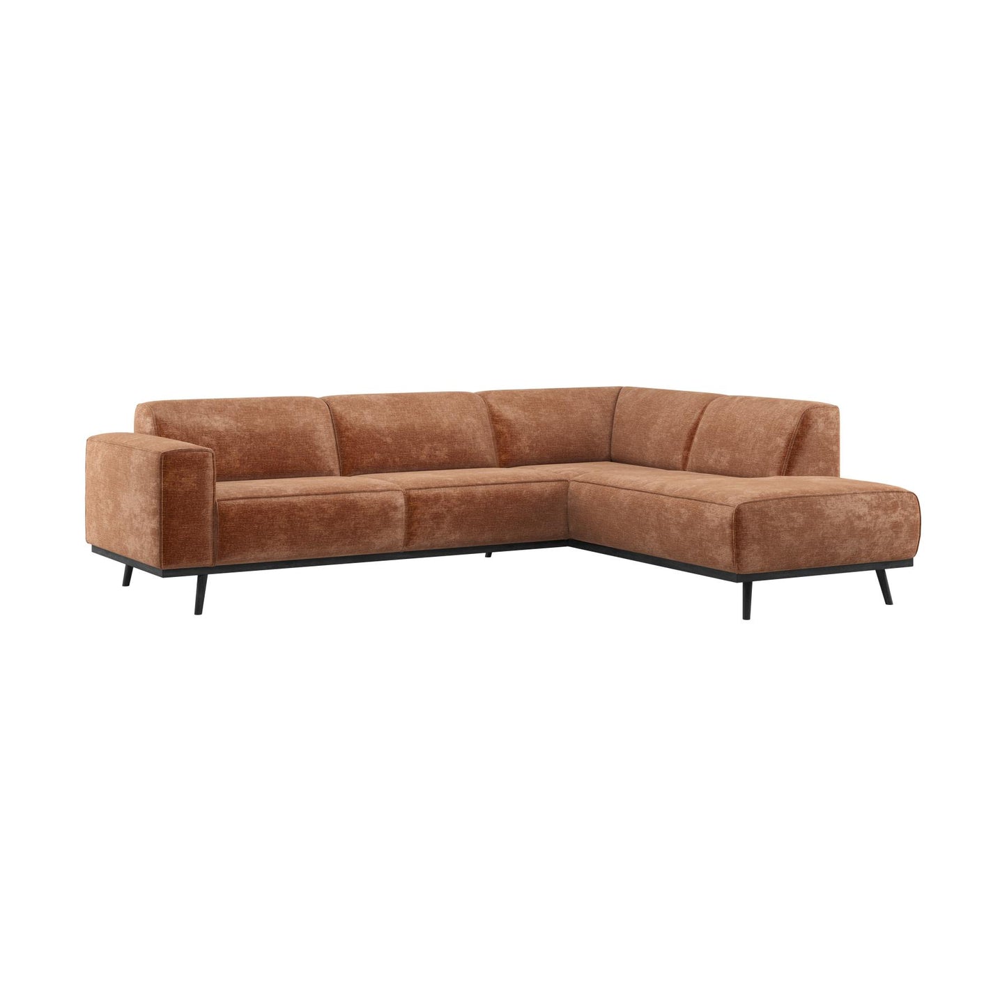 WOOOD Statement hoekbank rechts Chenille Velvet Terra