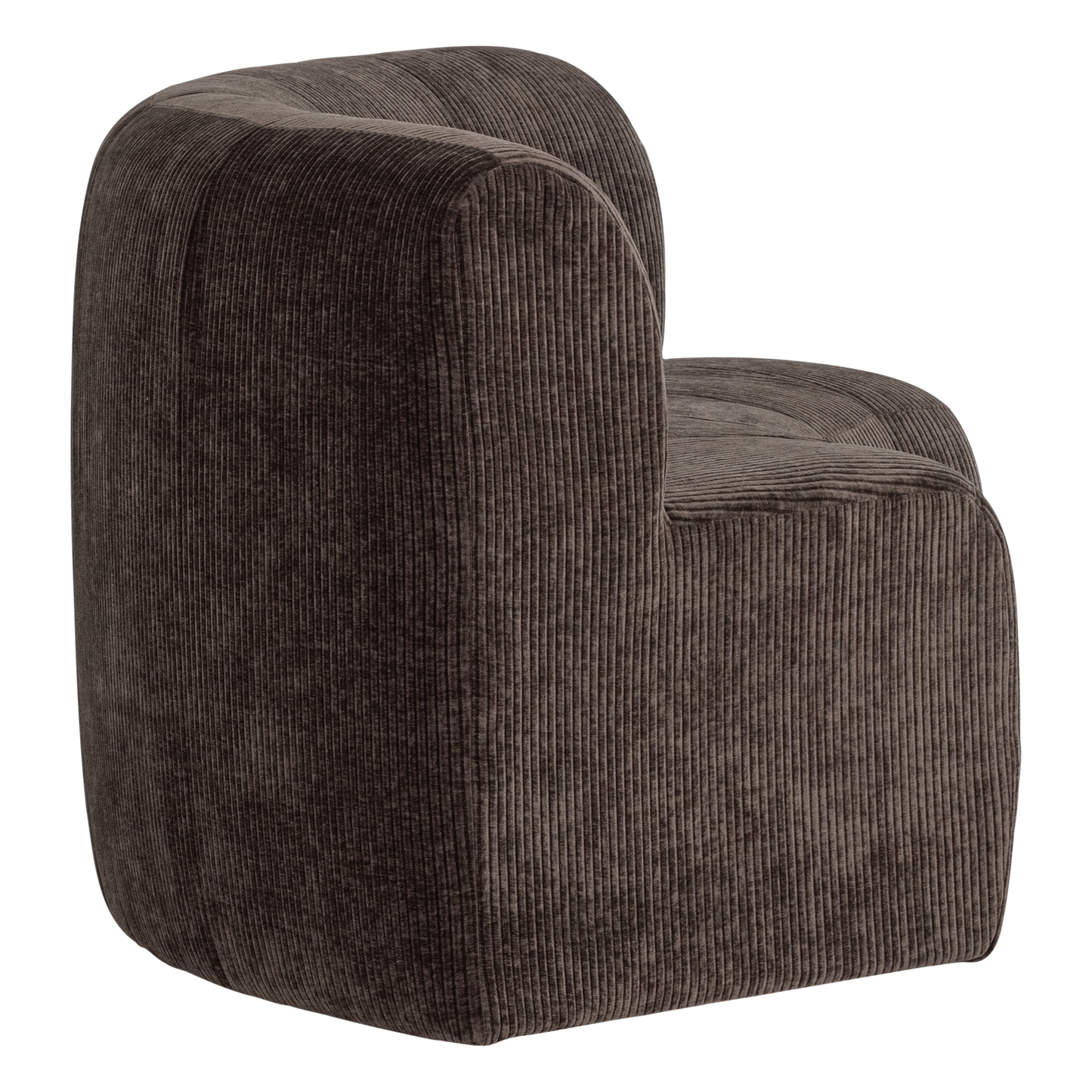 WOOOD Mojo Base eetbank halfronde hoek rugleuning rib Bruin