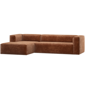 WOOOD Bean hoekbank links Chenille Velvet Terra