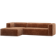 WOOOD Bean hoekbank links Chenille Velvet Terra