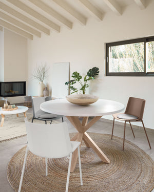 Kave Home Argo eettafel rond Ø120 cm White/Natural