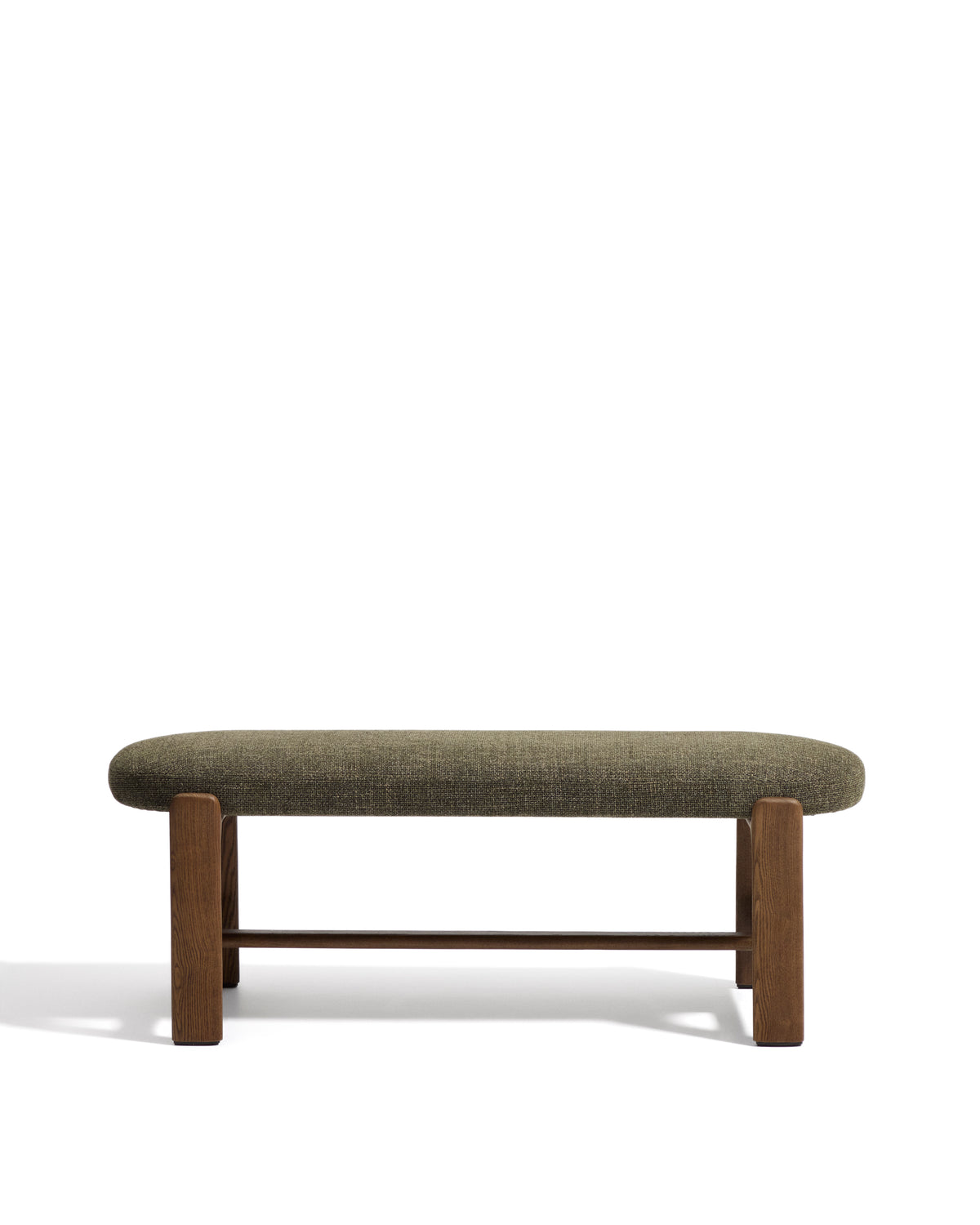 Kave Home Granite eetkamerbank chenille Groen/walnoot