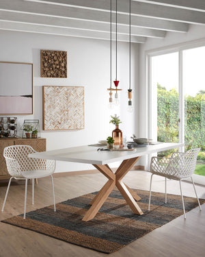 Kave Home Argo eettafel rechthoek 200x100 cm White/Natural