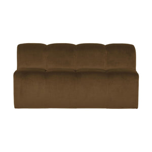 WOOOD Mojo eetbank 164 cm met rugleuning velvet Honinggeel