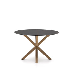 Kave Home Argo eettafel rond Ø120 cm Black/Brown