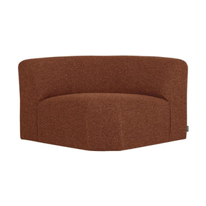 WOOOD Mojo Base bank hoekelement rond bouclé Roestbruin Melange