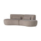 WOOOD Batavier 4-zits bank halfrond velvet Zand Melange