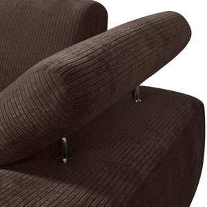 WOOOD Mojo chaise longue bank arm rechts ribstof Bruin