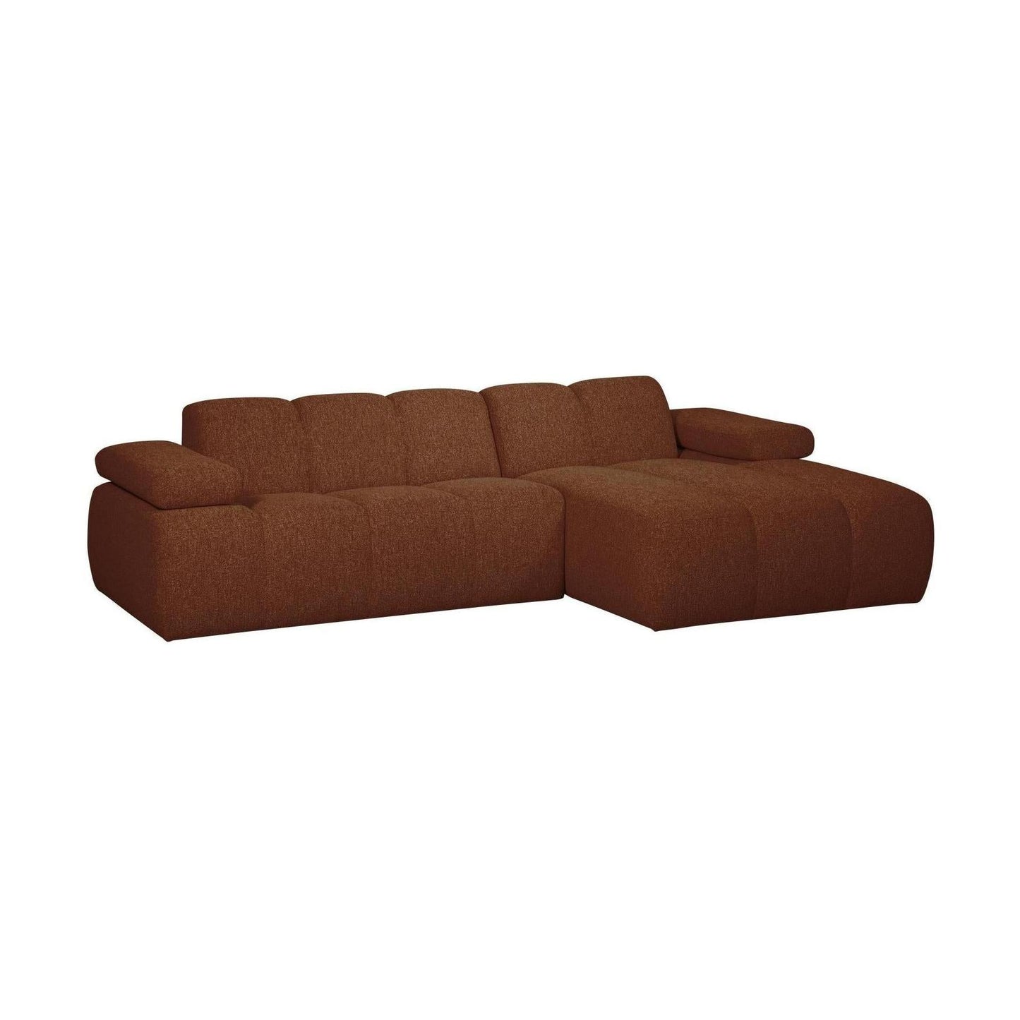 WOOOD Mojo chaise longue bank rechts bouclé Roestbruin Melange