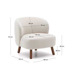 Kave Home Ulit fauteuil Beige walnoot