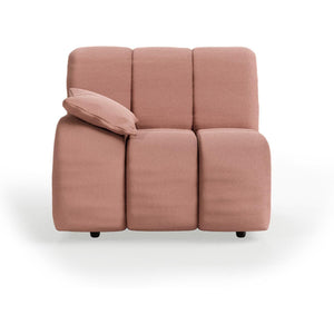 HKliving Wave bank left low arm Linen Dusty Rose