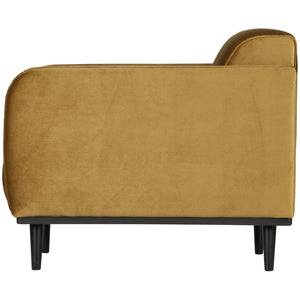 WOOOD Statement fauteuil met arm Velvet Honinggeel