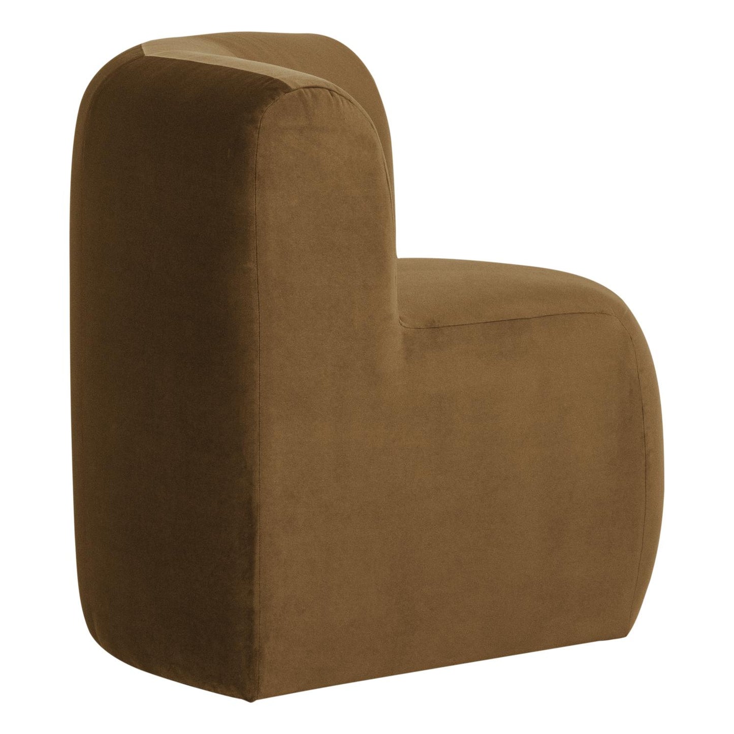 WOOOD Mojo Base eetbank hoek met rugleuning velvet Honinggeel
