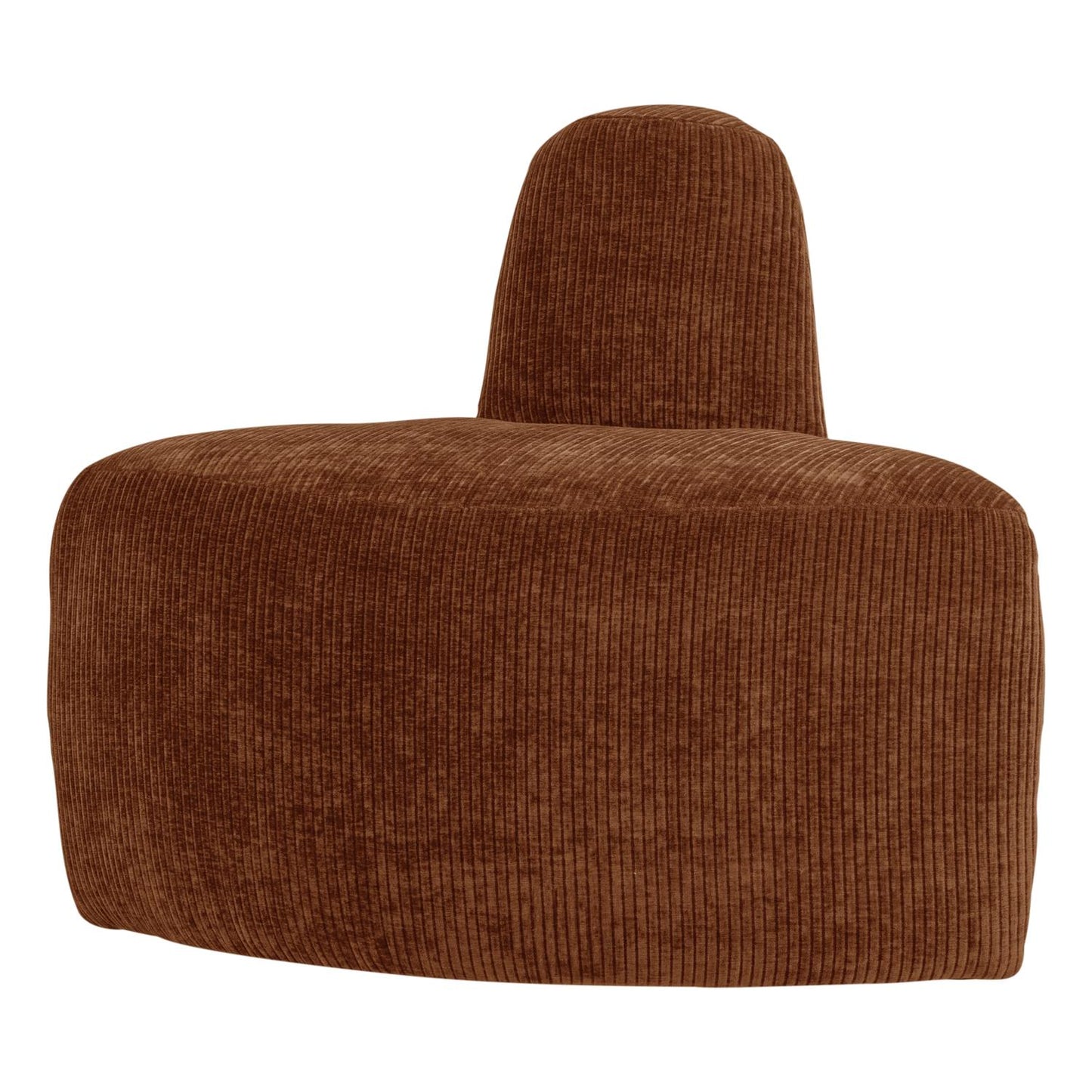 WOOOD Mojo Base eetbank hoek rond rugleuning rib Roestbruin