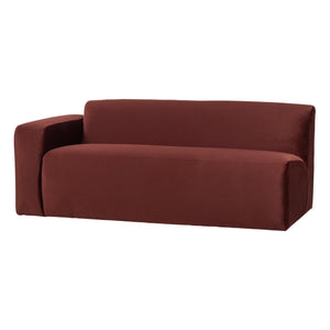 WOOOD Mojo Base 2-zits bank arm links velvet Kastanjebruin