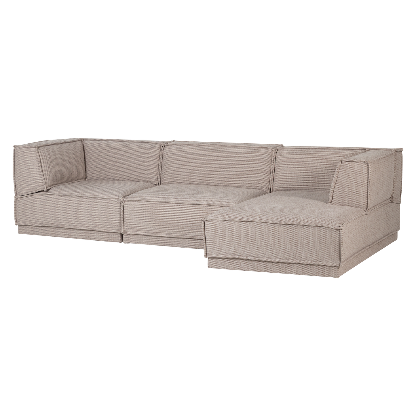 WOOOD Manu 3-zitsbank chaise longue rechts Naturel