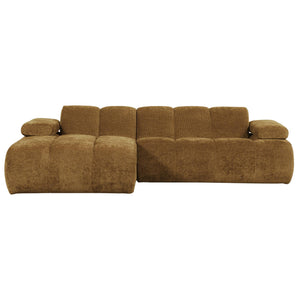 WOOOD Mojo chaise longue bank links ribstof Honinggeel