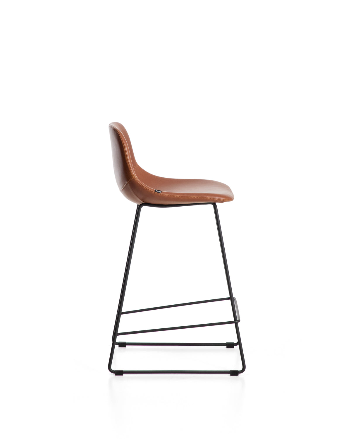 Kave Home Zahara barkruk H65 kunstleer Bruin
