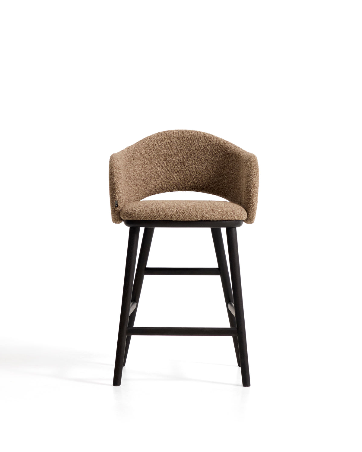 Kave Home Maina barkruk H65 dik chenille Bruin zwart