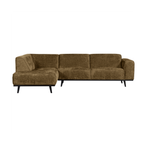 WOOOD Statement hoekbank links Structure Velvet Brass