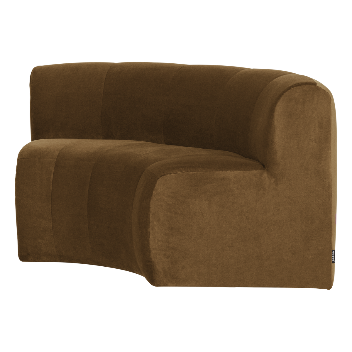 WOOOD Mojo Base eetbank halfronde hoek rugleuning velvet Honinggeel