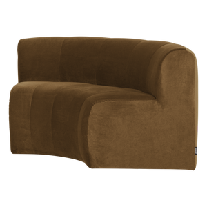 WOOOD Mojo Base eetbank halfronde hoek rugleuning velvet Honinggeel